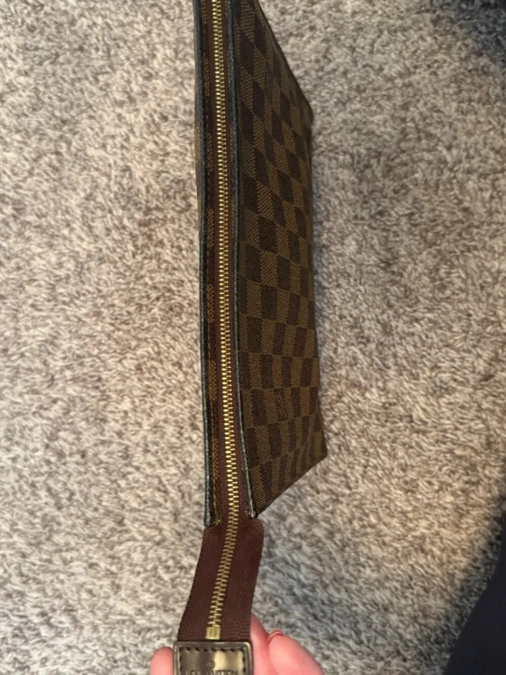 Louis Vuitton Damier Ebene Toiletry Pouch 26 - Red Lining & Brown Insert